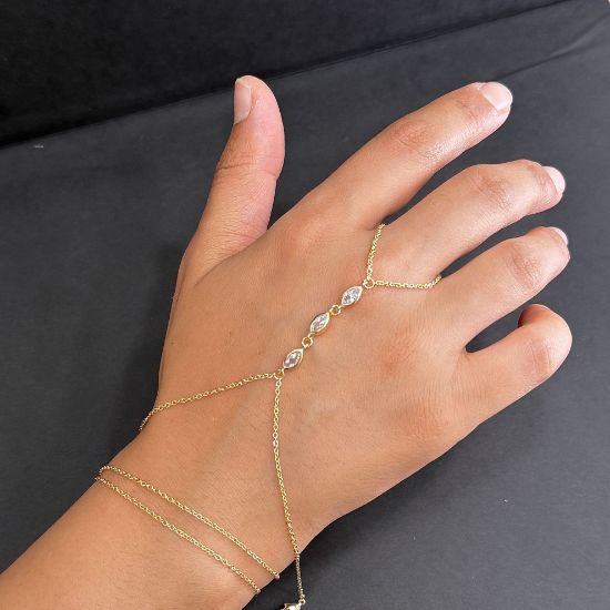 Çift Dolamalı Damla Taş Gold Şahmeran resmi