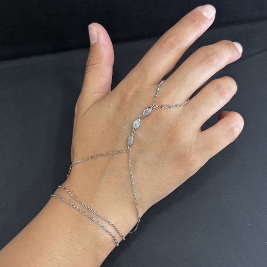 Çift Dolamalı Damla Taş Silver Şahmeran  resmi