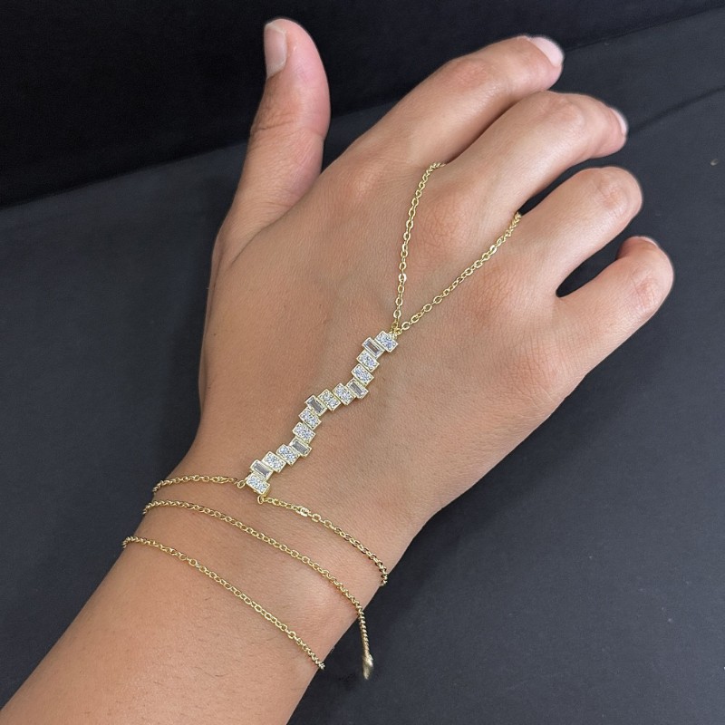 Sıralı Minimal Baget Taşlı Şahmeran resmi