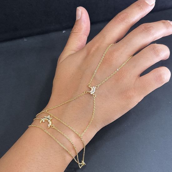 Taşlı Ay Dolamalı Gold Şahmeran resmi