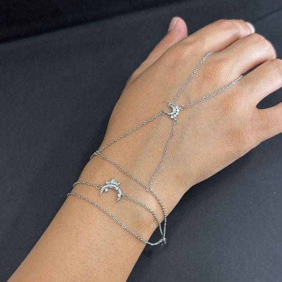 Taşlı Ay Dolamalı Silver  Şahmeran resmi