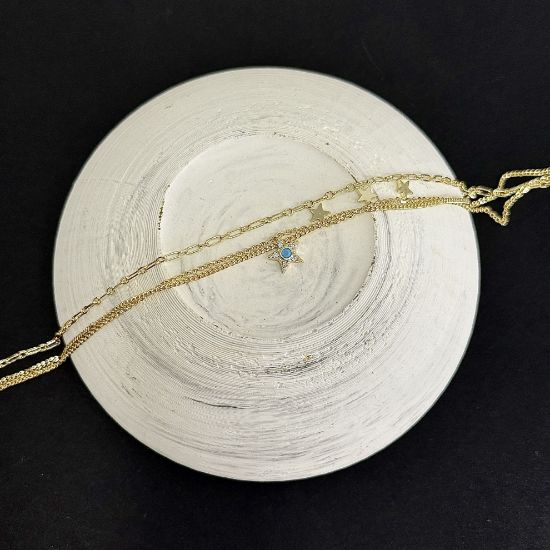 Üçlü Yıldız Charm Halhal resmi