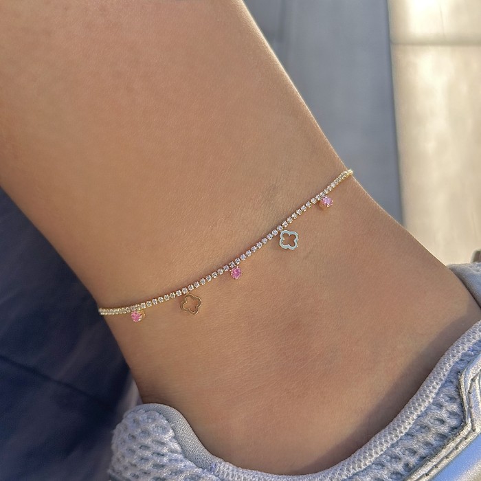 Suyolu Yonca Pembe Boncuk Halhal resmi