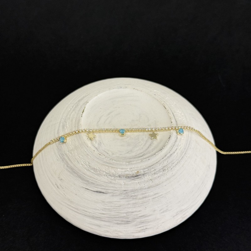 Suyolu Yıldız Mavi Boncuk Halhal resmi