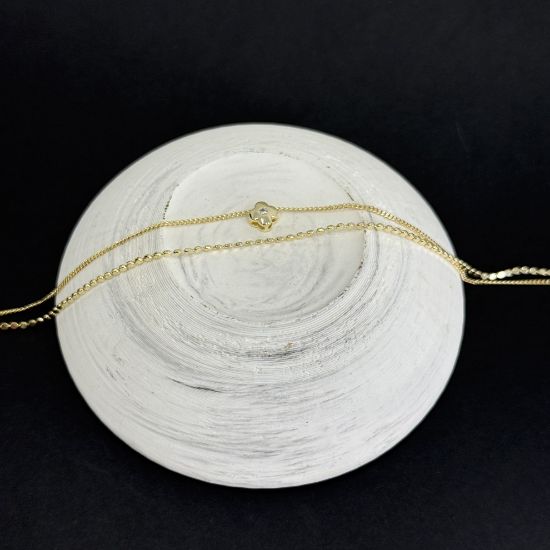 İkili Pul Zincir Çiçek Detay Halhal  resmi