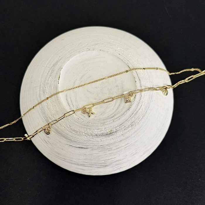 İkili Sembol Charm Halhal  resmi