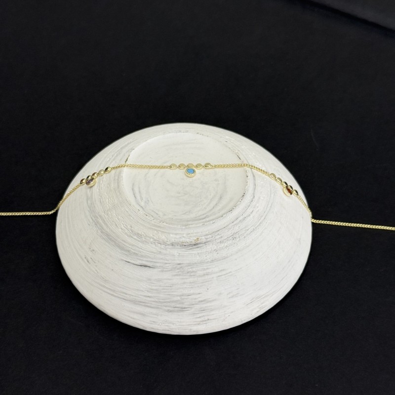 Sallantılı Mavi Boncuk Halhal  resmi