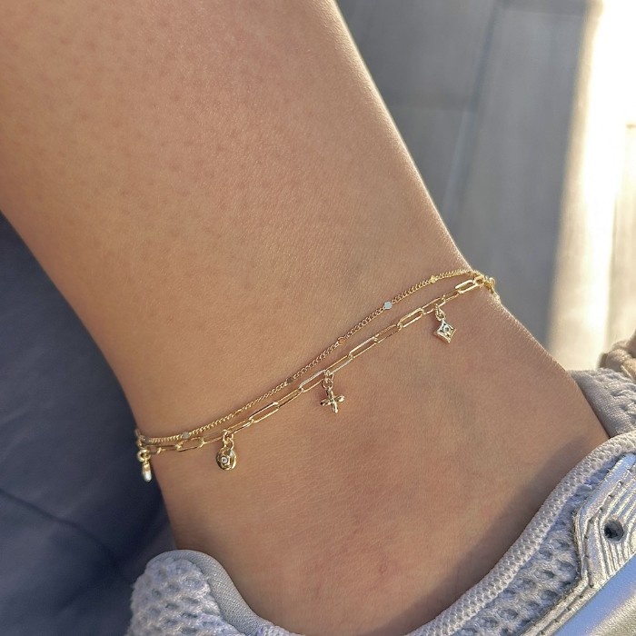 İkili Sembol Charm Halhal  resmi