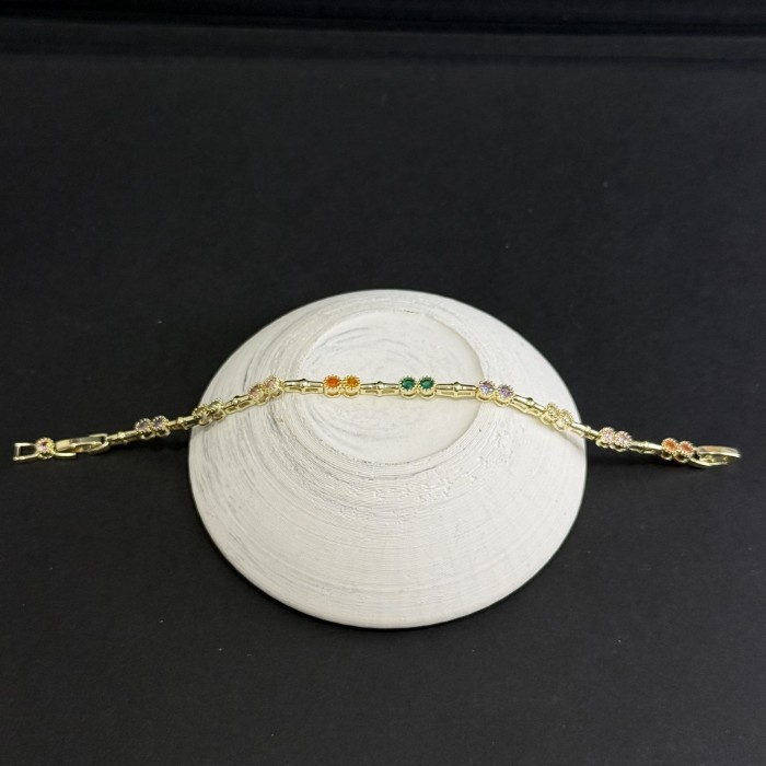 İkili Sıra Taşlı Renkli Bileklik resmi