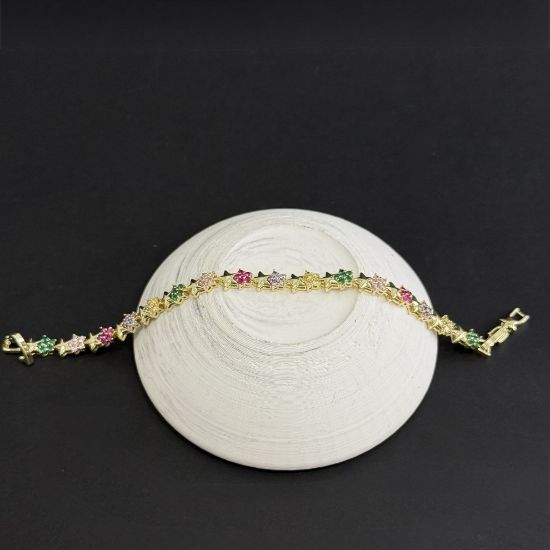 Renkli Çiçek Motif Yıldız Bileklik resmi