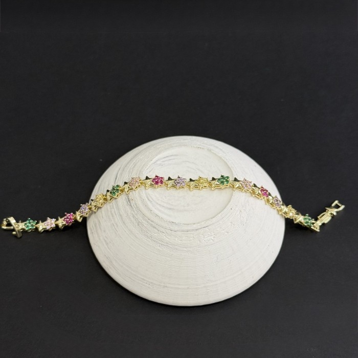 Renkli Çiçek Motif Yıldız Bileklik resmi