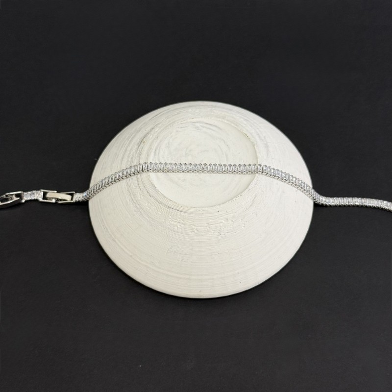 Silver Renk Baget Taş Suyolu Bileklik  resmi