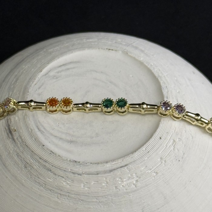 İkili Sıra Taşlı Renkli Bileklik resmi