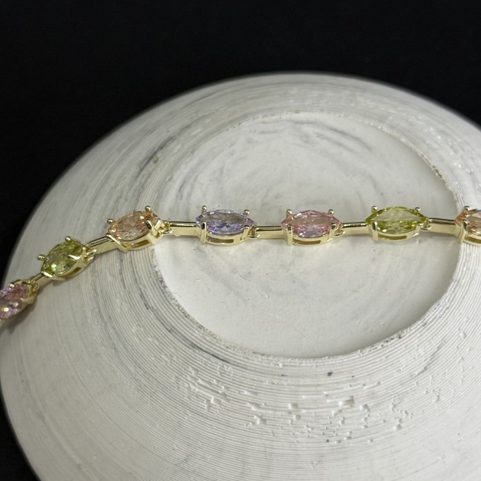 Oval Taş Renkli Bileklik resmi