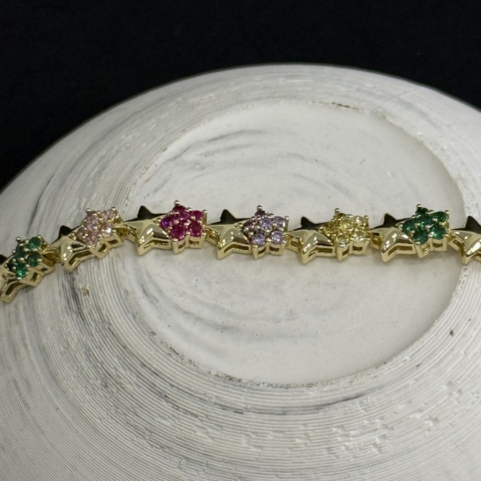 Renkli Çiçek Motif Yıldız Bileklik resmi