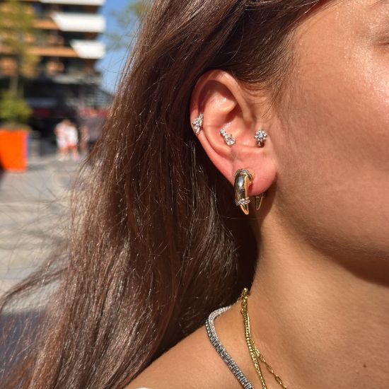 Tasarım Ön-Arka Takmalı Küpe resmi