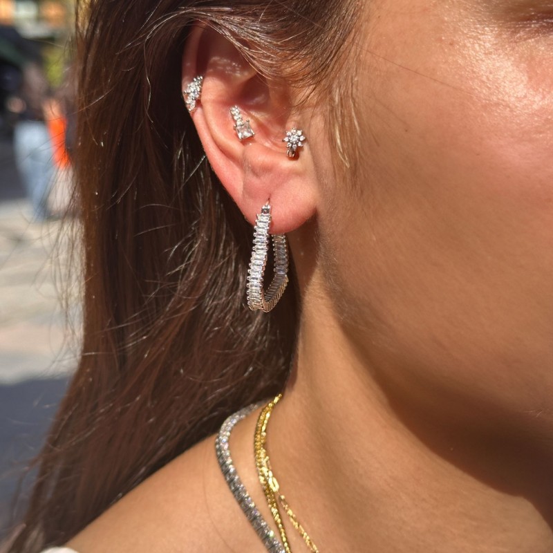 Baget Taş Kalp Küpe resmi