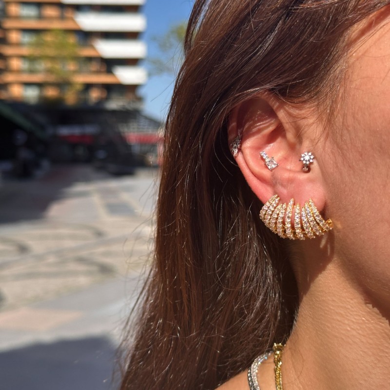 Çok Görüntülü Küpe Gold resmi