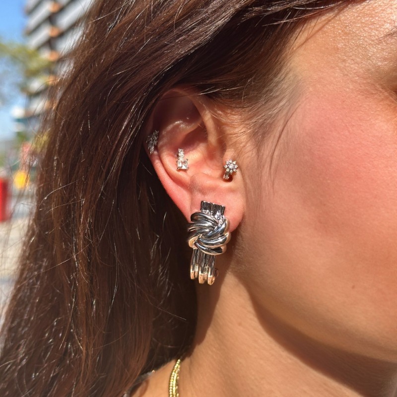 Düğüm Küpe Silver resmi