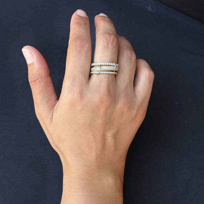 Ful Taşlı Yüzük Gold resmi