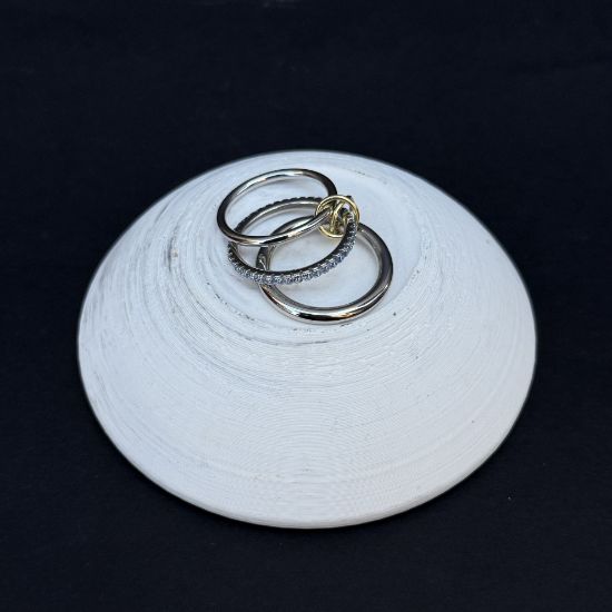 Ortası Açık Mavi Taşlı Gold Yüzük resmi