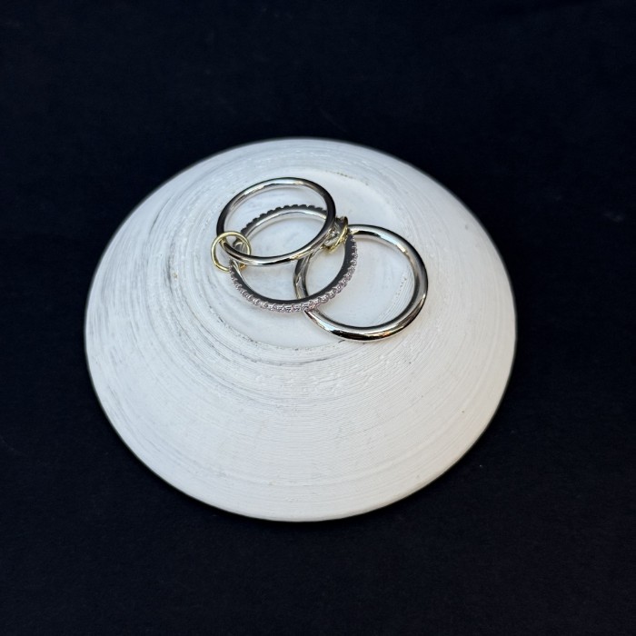 Ortası Açık Pudra Taşlı Silver Yüzük resmi