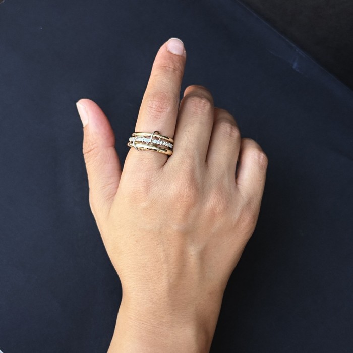 Ortası Gold Taşlı Gold Yüzük resmi