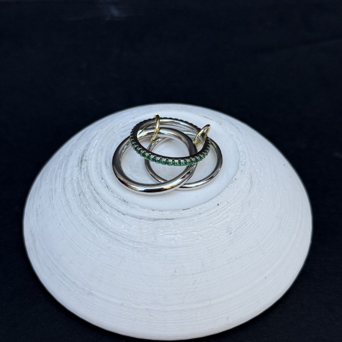 Ortası Taşlı Yeşil Silver Yüzük resmi