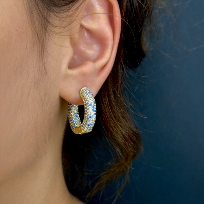 Ful Taş Halka Küpe resmi