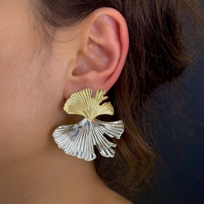 Gold-Silver İstiridye Küpe resmi