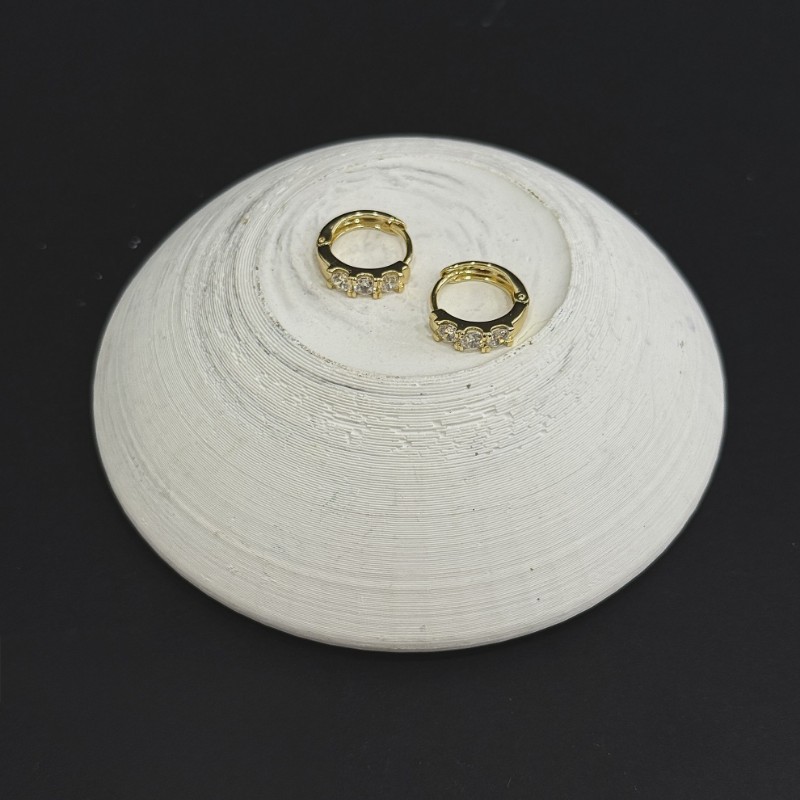 Minimal Beyaz Taş Küpe resmi