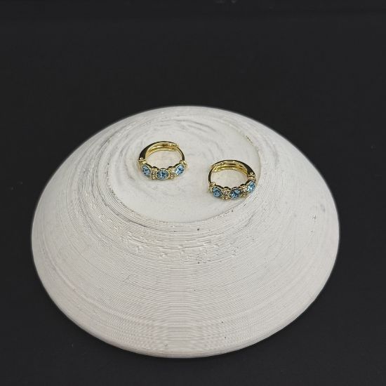 Minimal Mavi Taş Küpe resmi