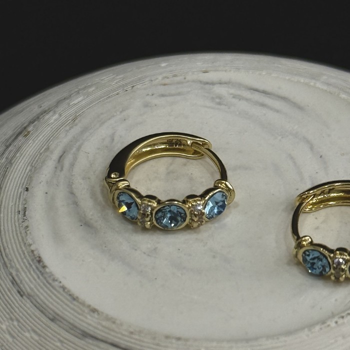 Minimal Mavi Taş Küpe resmi