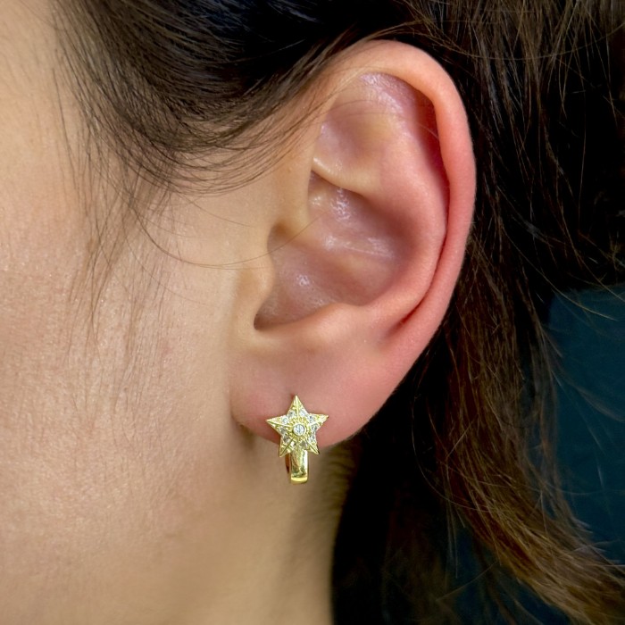 Minimal Yıldız Küpe Gold resmi