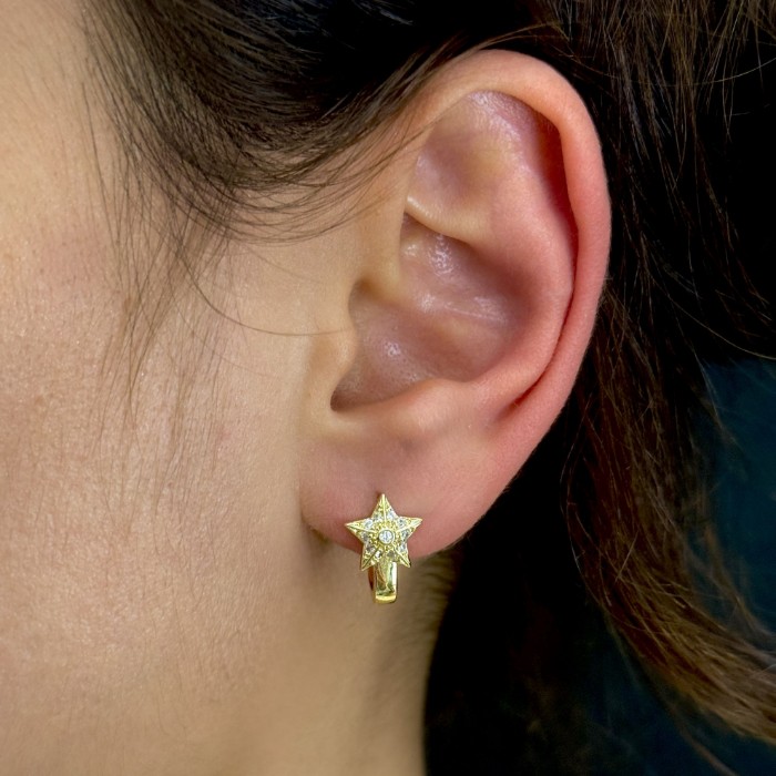 Minimal Yıldız Küpe Gold resmi