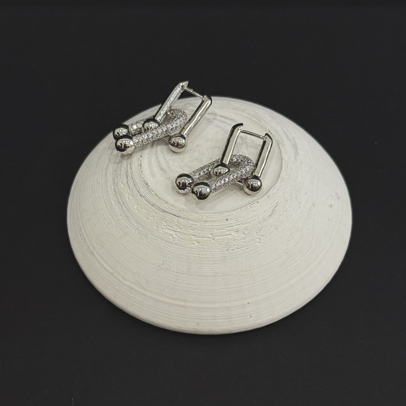 Tiff Taşlı Silver Küpe resmi