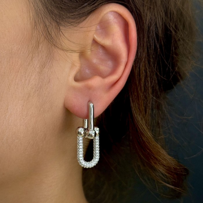 Tiff Taşlı Silver Küpe resmi