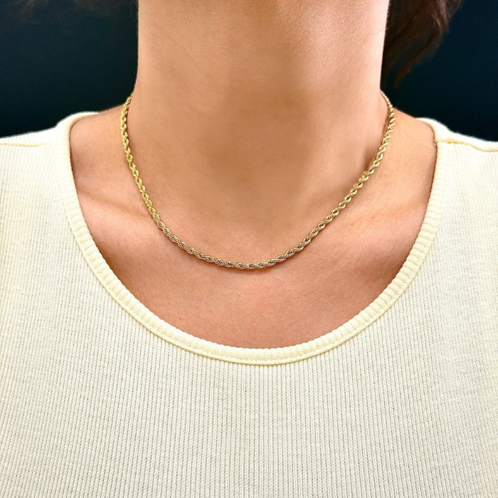 Çelik Burgu Zincir 45 cm Gold Kolye resmi