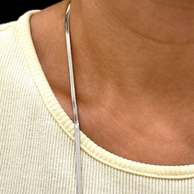 Çelik İtalyan Zincir Uzun Silver resmi