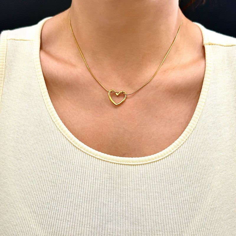 Çelik Kalp Kolye resmi