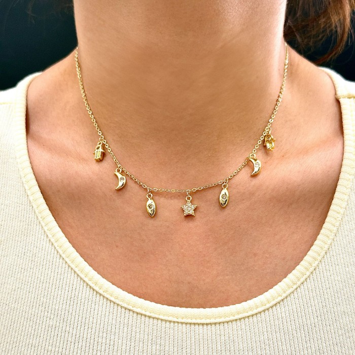 Çelik Sallantılı Charm Kolye resmi