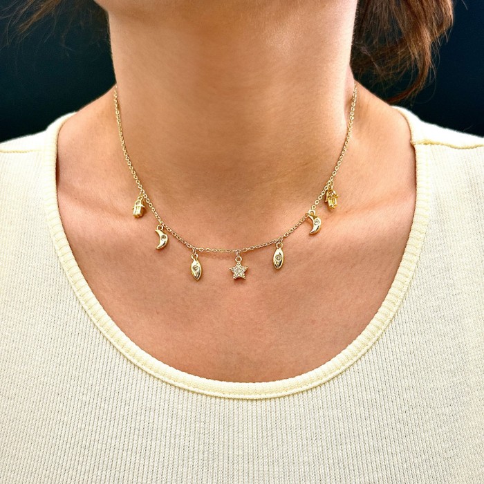 Çelik Sallantılı Charm Kolye resmi