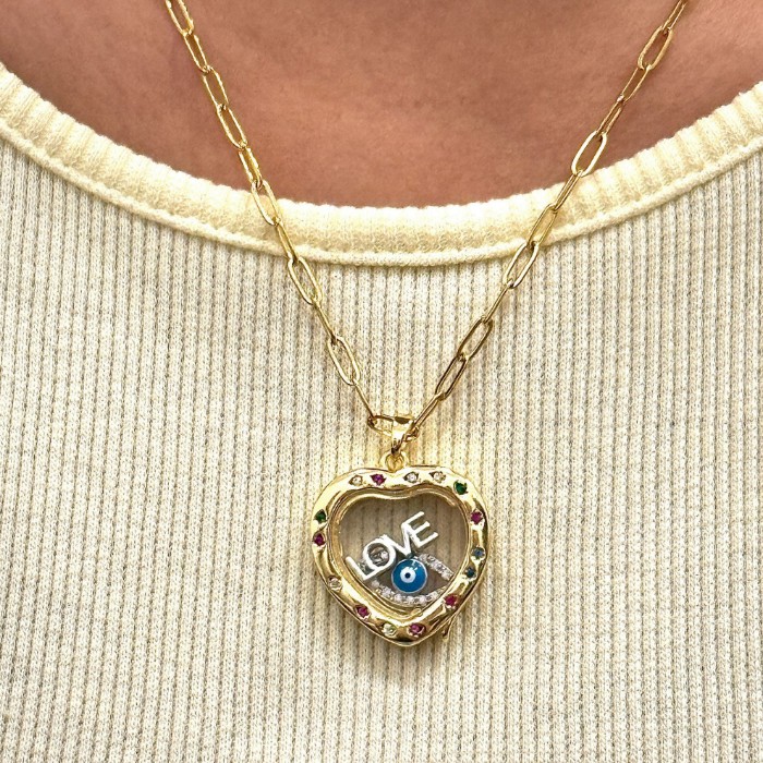 Charm Takılan Kalp Uç Kolye resmi