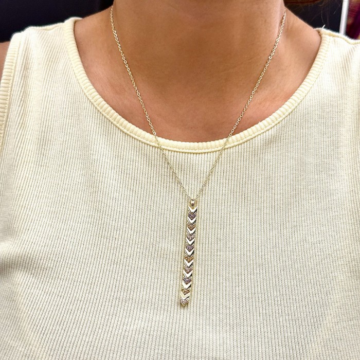 Renkli Minimal Taş Y Kolye resmi