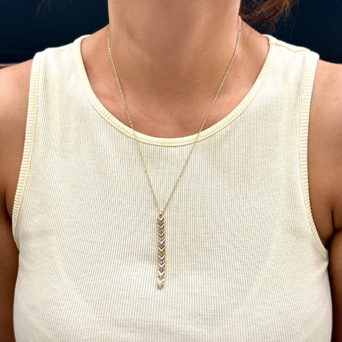 Renkli Minimal Taş Y Kolye resmi