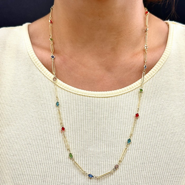 Renkli Taş Ataç Kolye resmi