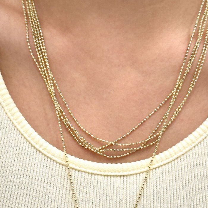 Çoklu Zincir Kombinli Sarı Balık Kolye resmi