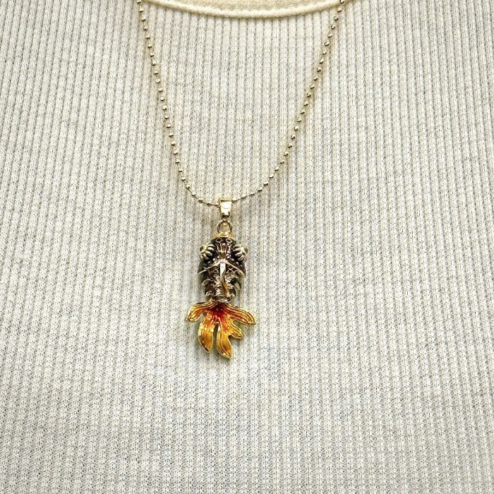 Çoklu Zincir Kombinli Sarı Balık Kolye resmi