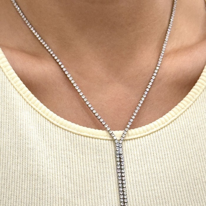 Ful Taşlı Suyolu Y Kolye resmi