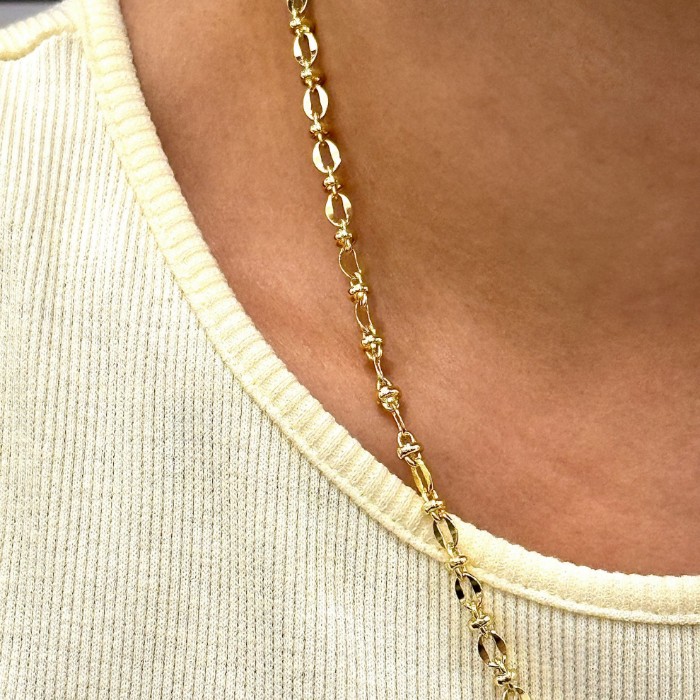 Yarısı Zincir Yarısı Mavi Kalp Kolye resmi